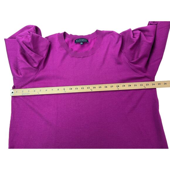 ELOQUII Magenta Puff Sleeves Womens Plus Size 26/28 Long Sleeve Sweater NEW NWT - Picture 12 of 16